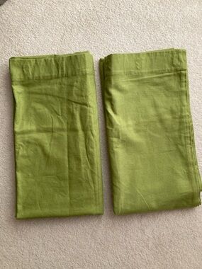 Pottery Barn linen and cotton blend set of two 50 x 96” curtains